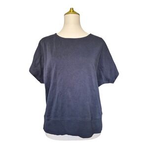 Pact Organic Cotton Short Sleeve Shirt Black Large M Dolman Casual Minimalist